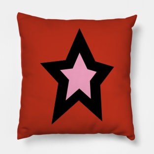 Pink Star Thick Black Line Pillow