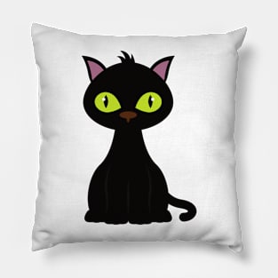 Scary Black Halloween Cat Pillow