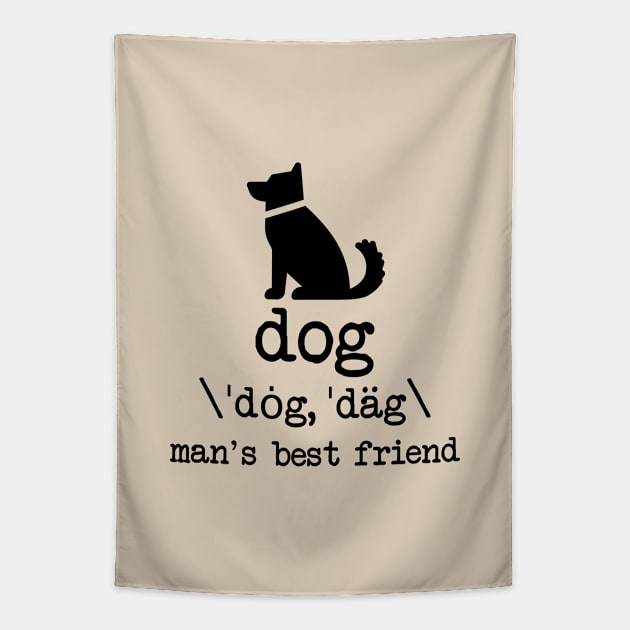 Dog man's best friend Tapestry by rojakdesigns