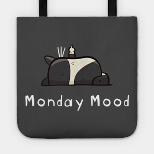 Monday mood black and white cat Tote