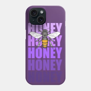 honey bee with purple lettering Phone Case