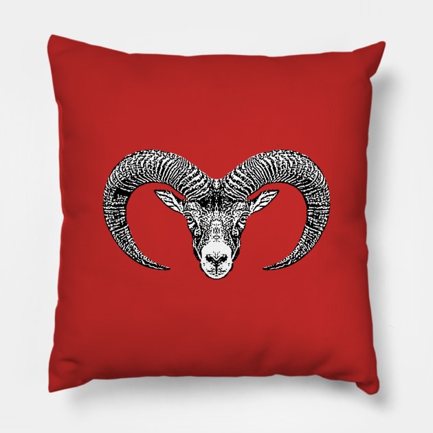 Bighorn Sheep Pillow by childofthecorn