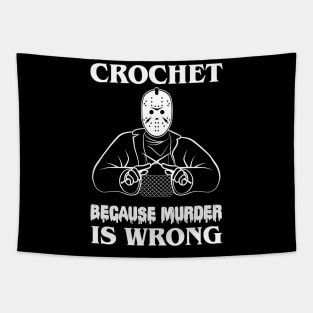 Crochet Because Murder Is Wrong Friday13th Tapestry