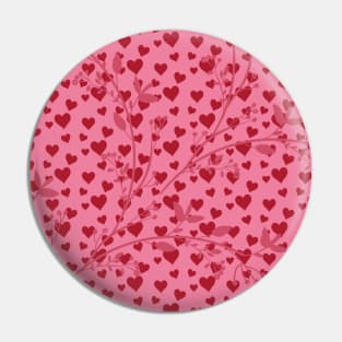 Red heart pattern, Valentine pattern Pin