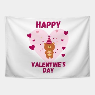 Happy Valentines Day - Bear Tapestry