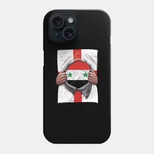 Syria Flag English Flag Ripped - Gift for Syrian From Syria Phone Case