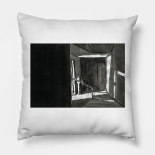 Dark corridor Pillow