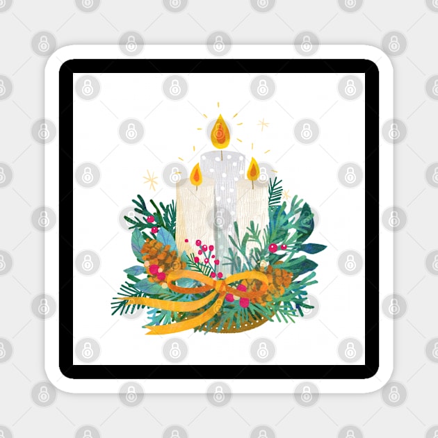 Christmas Celebration Lights Magnet by Art by Ergate