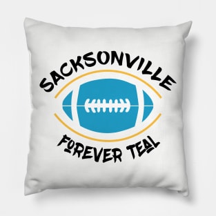 Florida Sacksonville Forever Teal Pillow