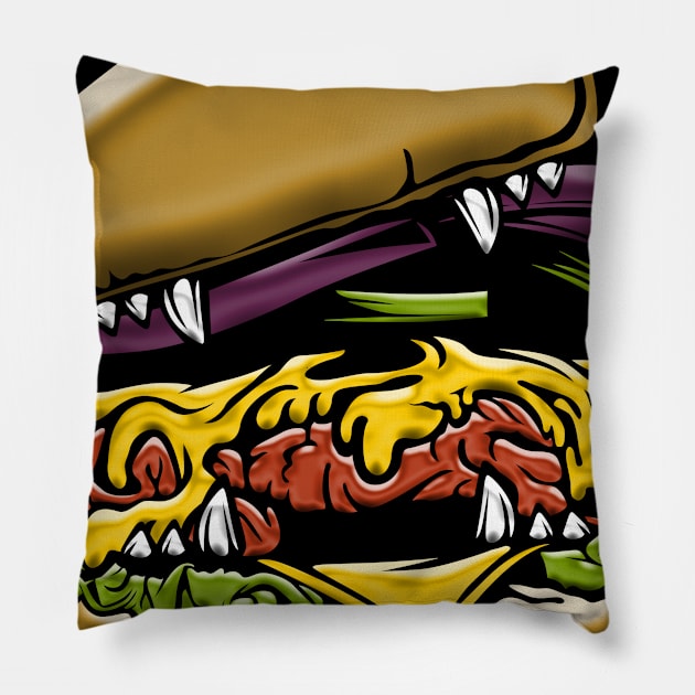 Beast Burger Pillow by diwaz