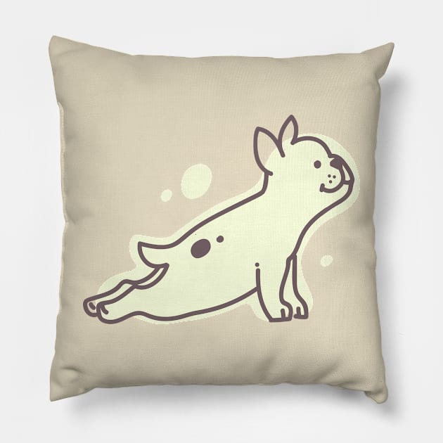 Yoga Dog Upward Dog Stretch Cute Adorable Puppy Dog Lover Pillow by mattserpieces