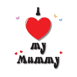 I love my mummy heart doodle hand drawn design T-Shirt