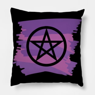 Pagan Pentagram Purple Paint Witch Magick Pillow