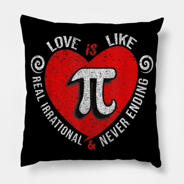 Love Is Like Pi Gift Pi Day Math Teacher Women Men Kids Pillow by FONSbually