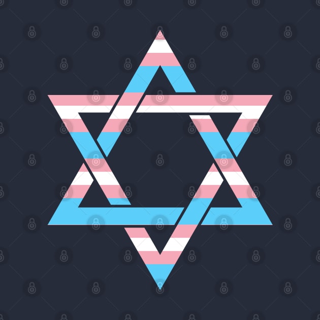 Rainbow Star Of David trans flag transgender colors by InspireMe