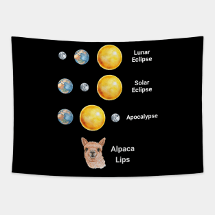 Solar Eclipse 2024 Lunar Apocalypse Alpaca Lips funny design Tapestry