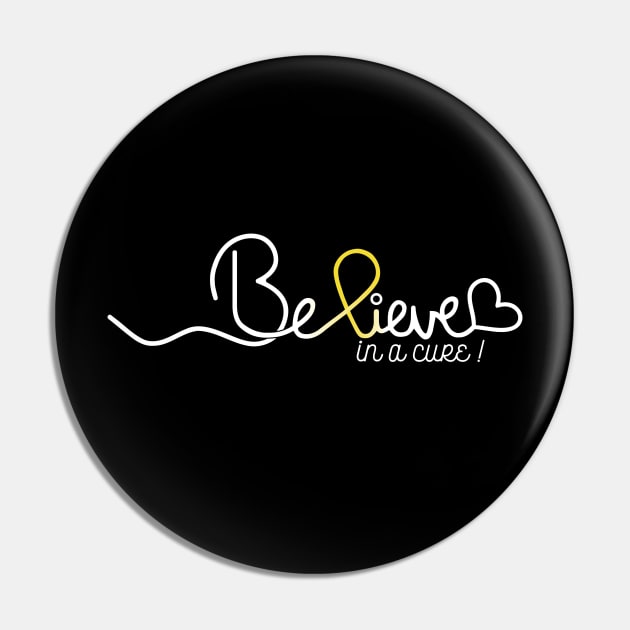 Believe- Sarcoma Cancer Gifts Sarcoma Cancer Awareness Pin by AwarenessClub