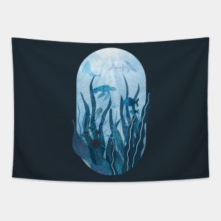 Underwater sea life ocean life water creatures Tapestry