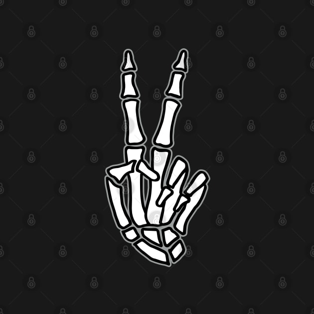 Peace skeleton hand sign by beakraus