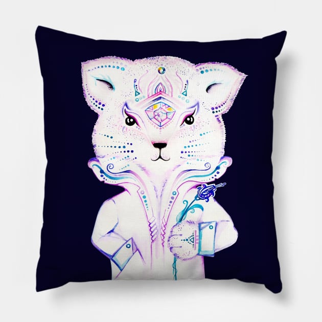 Arctic Fox Pillow by Kudashkina