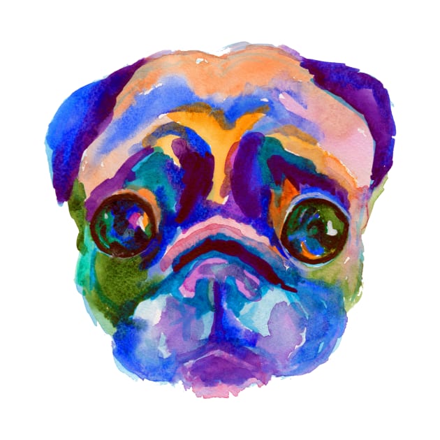 Pug portrait by AgniArt