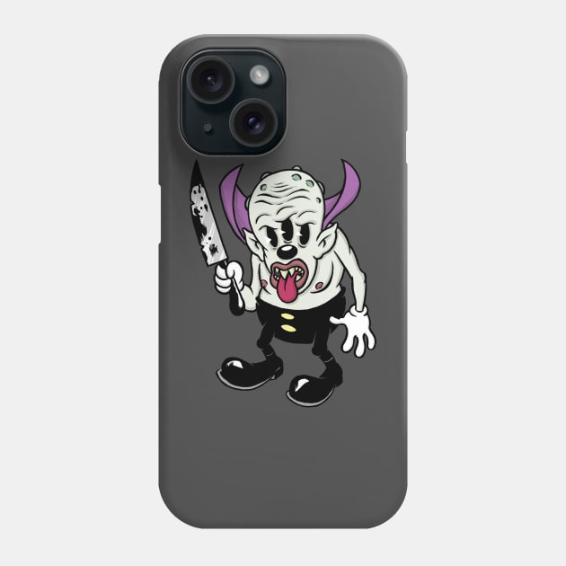 Cute Triclops with Knife Creepy Cute Vintage Cartoon Kawaii Phone Case by AtomicMadhouse