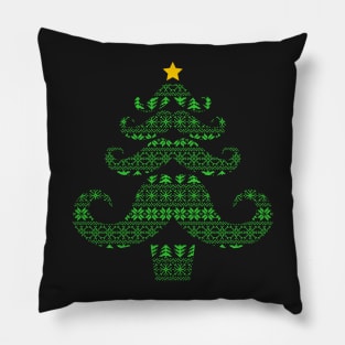 Manly Tree - Christmas Tree Mustache Pillow