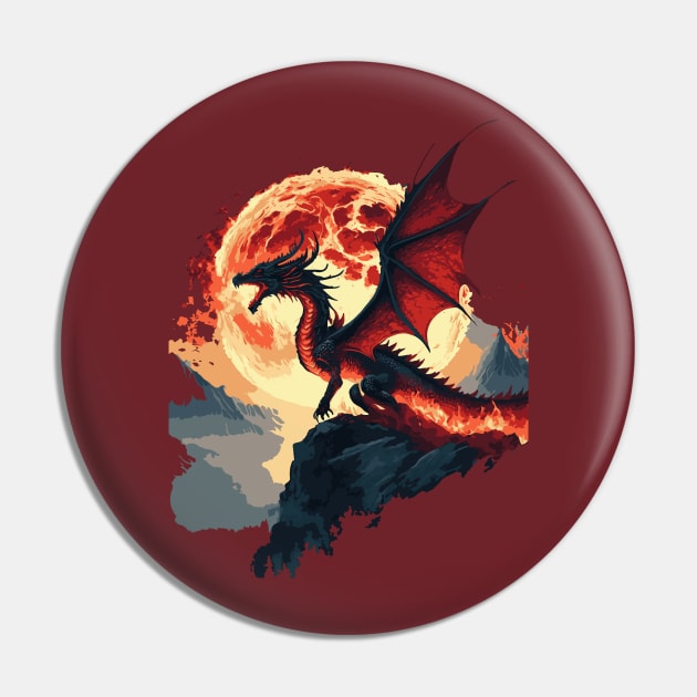 Fire Moon Dragon Pin by joneskey