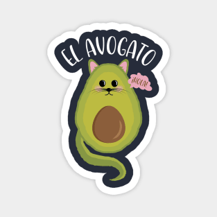 El Avogato cute funny cat gato avocado mash-up t-shirt Magnet