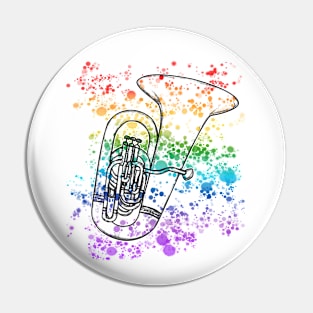 Tuba Rainbow Colours Tubaist Brass Musician Pin