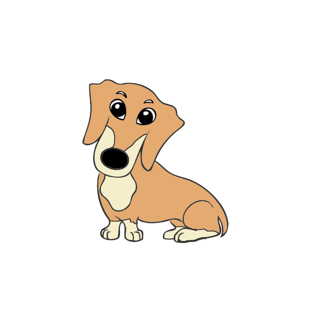 dachshund fawn and cream cartoon by Wanderingangel