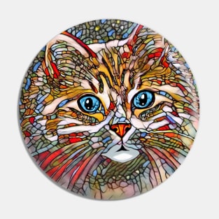 Mosaic Style Cat 699 Multicolor Pin