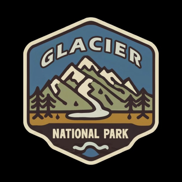 Glacier National Park Travel Sticker by GreenMary Design