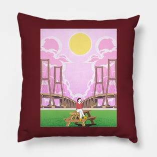 Pink land Pillow