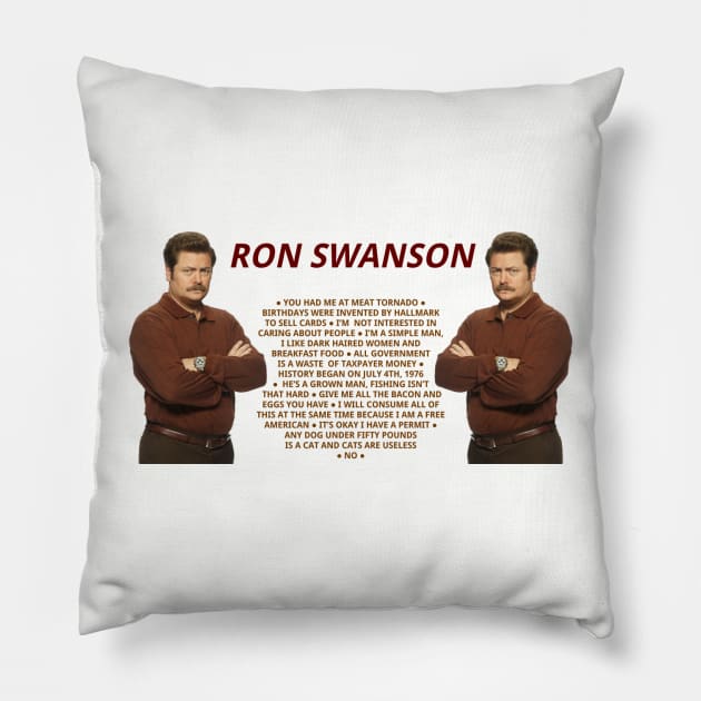 Ron Swanson Pillow by TreyJ