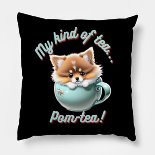 Cute Pomeranian Tea Cup Pillow