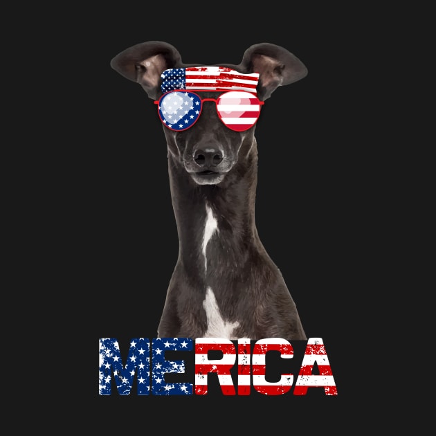 Merica Greyhound Dog American Flag 4Th Of July by jrgenbode