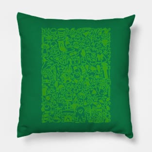 Christmas doodle (light green) Pillow