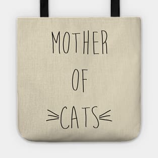 Mother of Cats Handwritten (Black Text) Tote