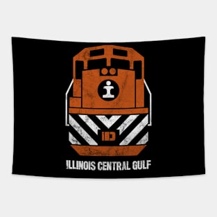 Vintage Illinois Central Gulf ICG Railroad Train Engine T-Shirt Tapestry