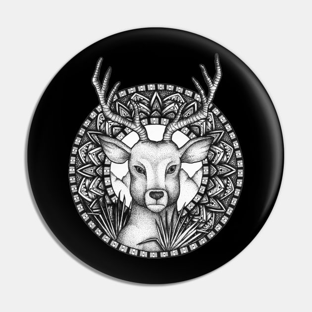 Deer Mandala Pin by Litedawn