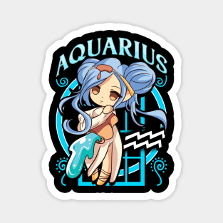 Aquarius Manga Kawaii Birthday Zodiac Sign Magnet