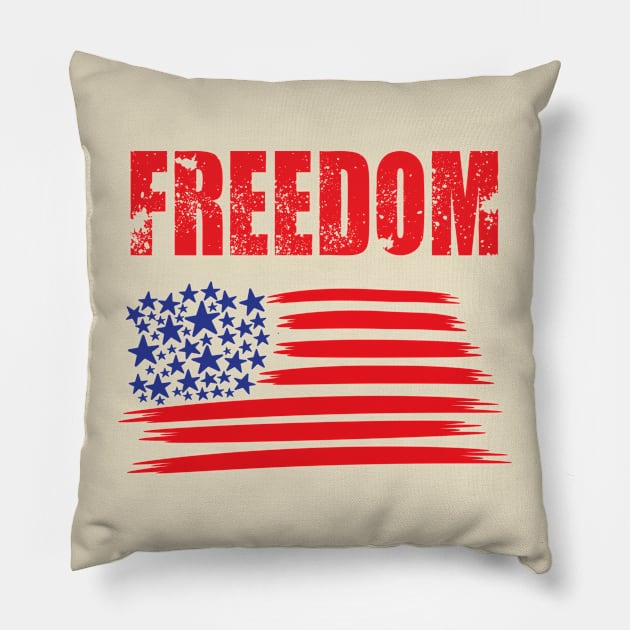 Freedom on 4th july Pillow by Jhontee