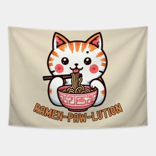 Ramen life meow cat Chopsticks Tapestry