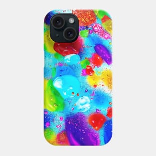 Abstract vibrant colors fun, celebration and joy paints merging, merging, underwater cool blue Phone Case