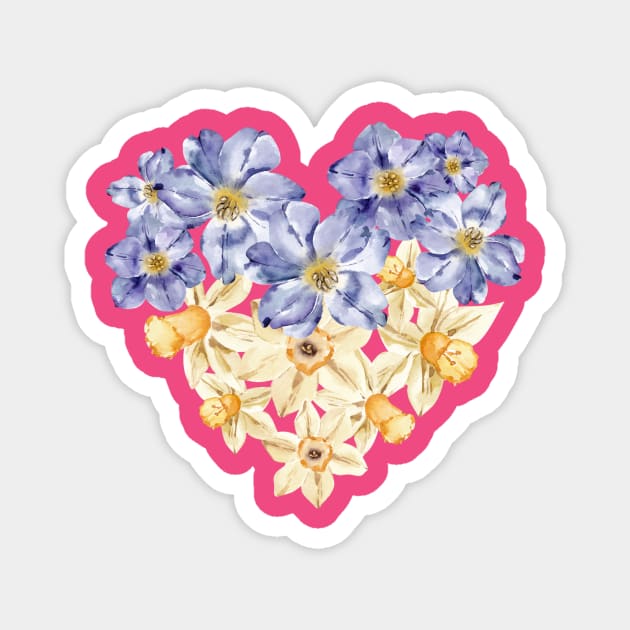 Flower heart Magnet by Alouna