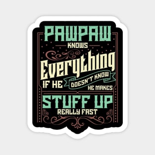 Pawpaw Knows Everything Funny Pawpaw Fathers Day Gifts Magnet