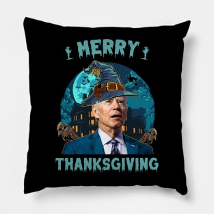 Funny Joe Biden Confused Merry Thanksgiving For Halloween Pillow