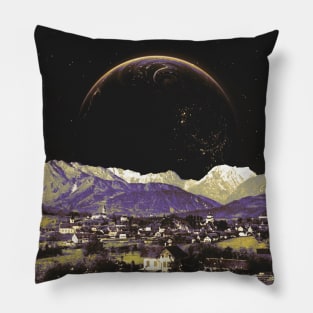 Life Under The Capital Moon - Retro Futurism, Sci Fi, Space Aesthetic Pillow