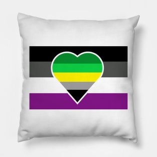 Aromantic Asexual Flag (Yellow-Stripe Variant) Pillow